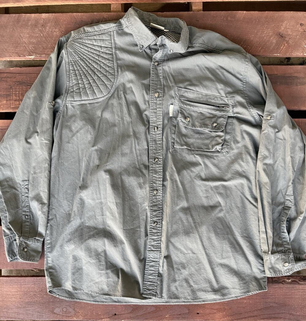 TAG Safari Shooter Shirt 2XL Green Quilted Recoil Pad Long Sleeve
